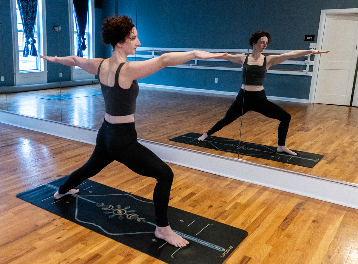 Katt Callan teaching yoga